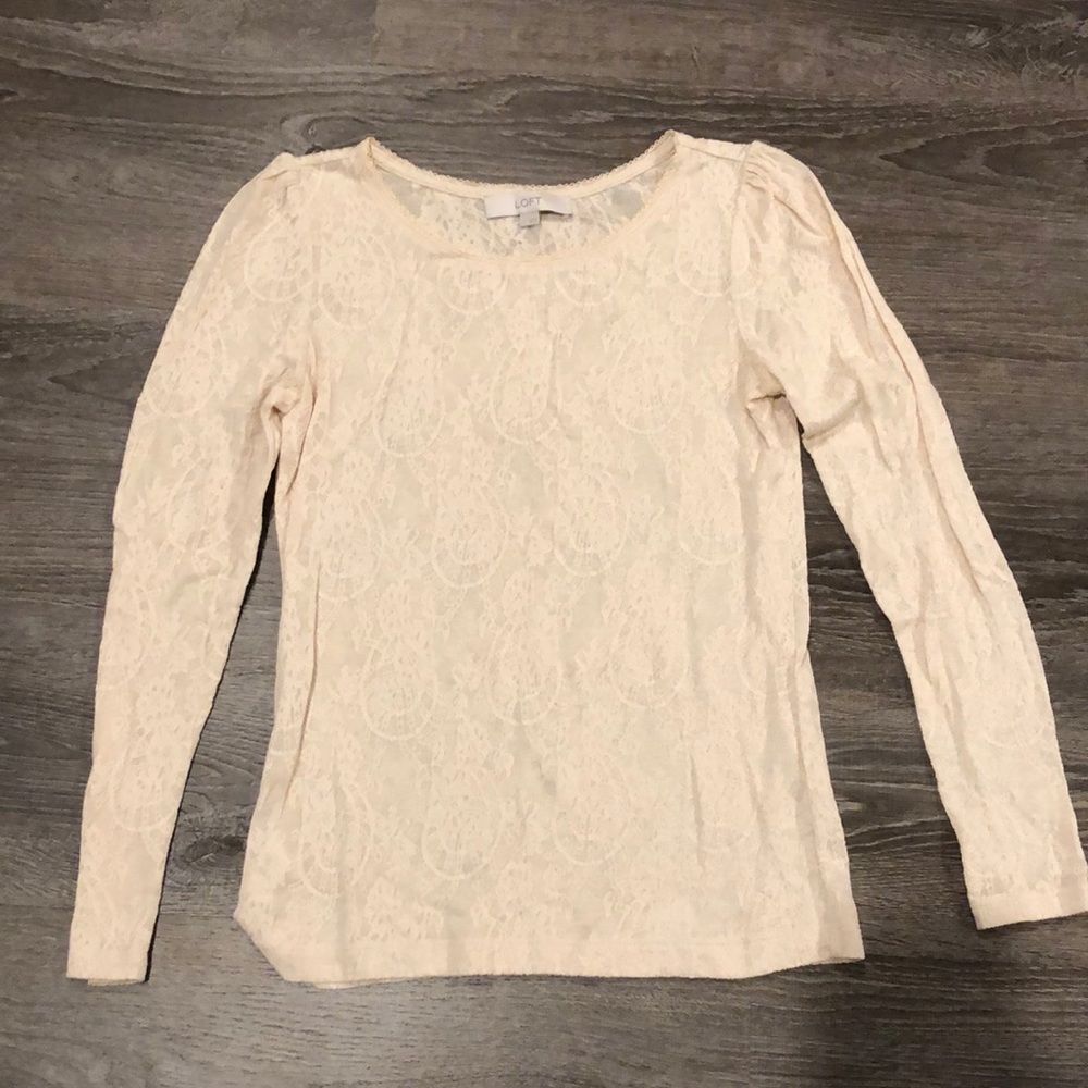 Tan long sleeve dressy top